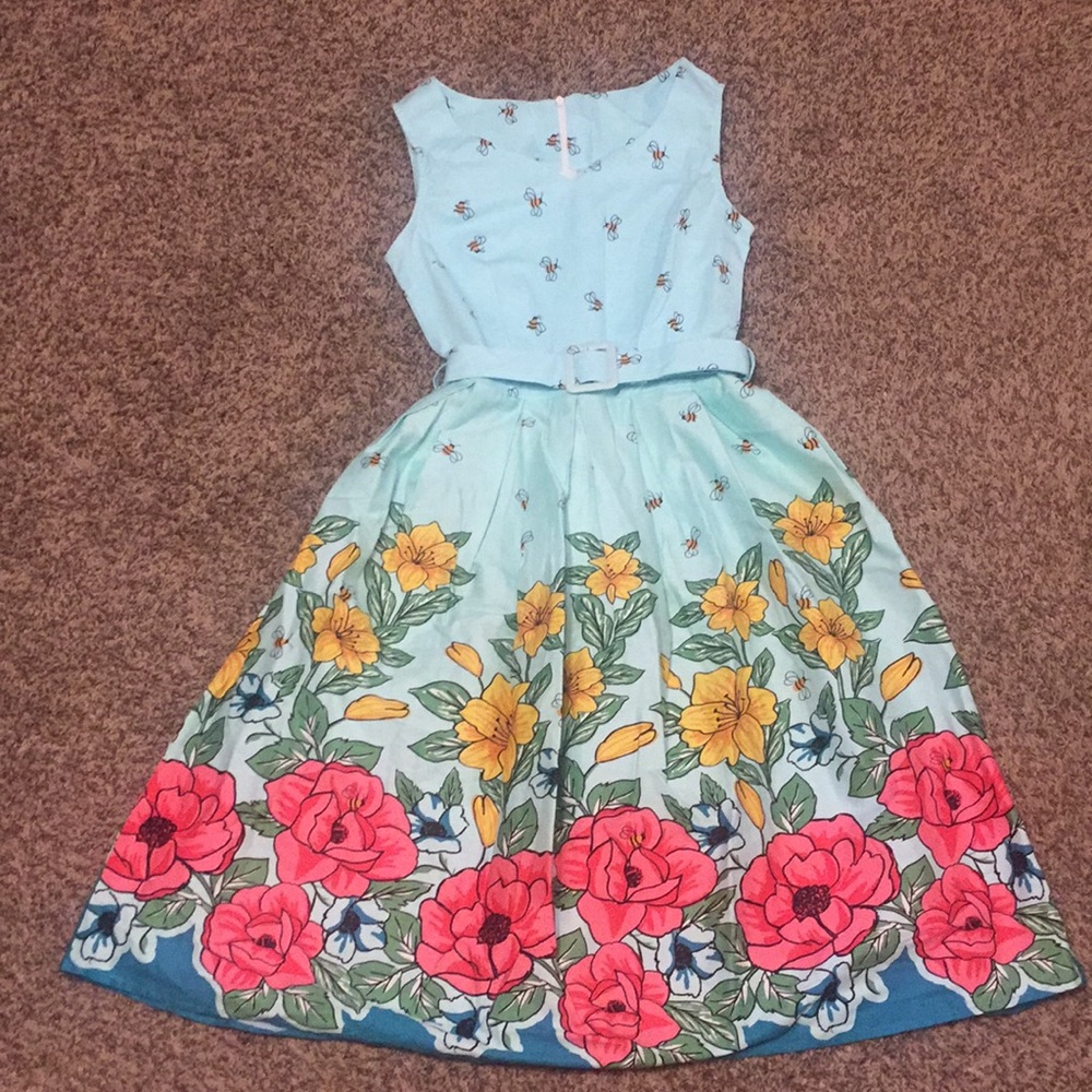 Flowers and Bees Vintage Inspired Dress